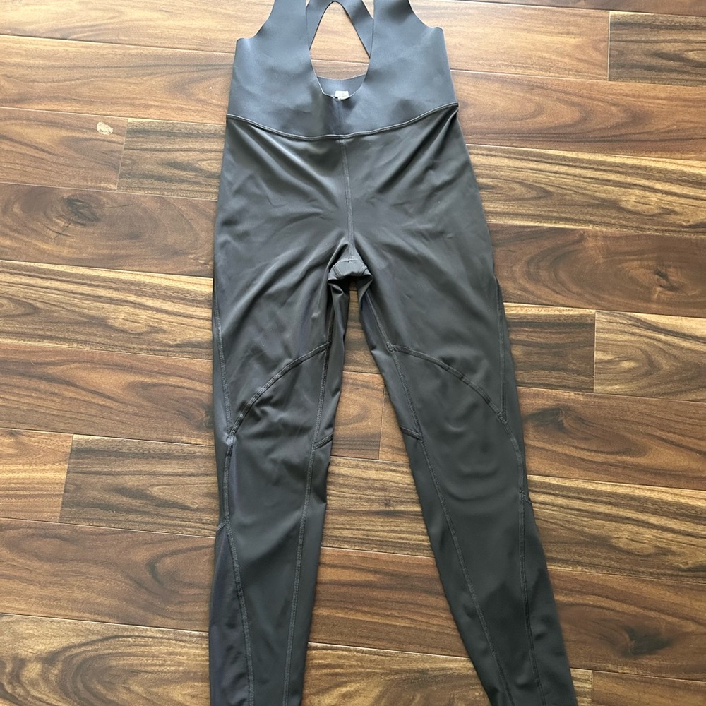 Lululemon Suspender Tights Pants Black Size 8 Women's Zoned In Gray Graphite